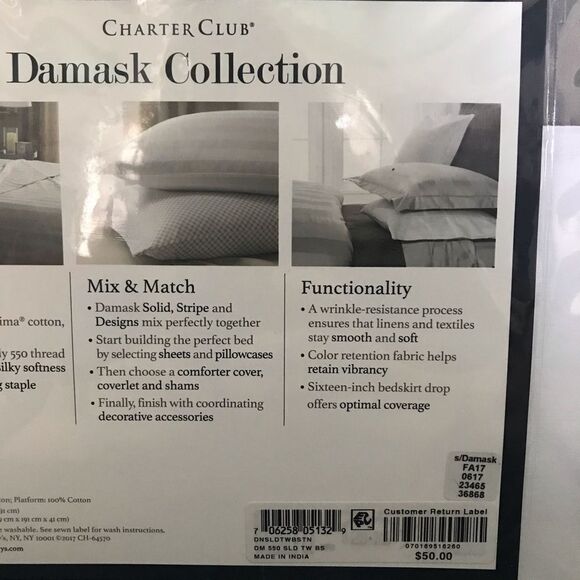 Charter Club Damask Twin Bedskirt - Picture 6 of 10